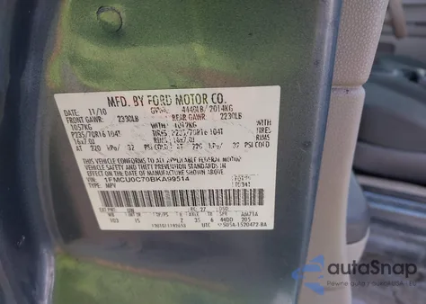 2011 Ford Escape Xls from USA, damaged, VIN 1FMCU0C70BKA99514